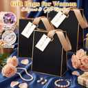 Kolldenn 24 Pcs Black Gold Paper Gift Bags with Ribbon Handles and Cards 8.27''x6.30"x3.15" Reusable Wedding Bridal Bags for Birthday Baby Shower Graduation Thank You Gift Party Favors