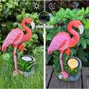 Flamingos Statues Garden Decor with LED Solar Lights-Flamingos Figurine Outdoor Statue Decorations for Yard Patio,Porch,Home for Women, Mom, Grandma,Lover