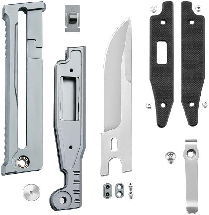 Folding Pocket Knife Kit, Camping EDC Knife, 3.15" D2 Steel Blade, T6 Aluminium Inlay G10 Handle, Camping Folding Knife for Men Woman