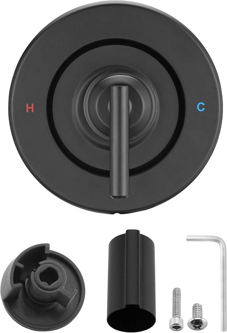 Replacement Trim Kit for Moen Chateau Shower Faucet (Valve & Cartridge Not Included), Pull-On Push-Off Knob Handle Design, Matte Black