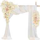 Ting's time Artificial Wedding Arch Flowers Kit(Pack of 4) 2pcs Large Artificial Flower Swags with 2pcs Draping Fabric for Wedding Party Ceremony Decoration(Beige)