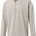 M MAELREG Quarter Zip Pullover Men Mock Neck Long Sleeve Performance Golf Athletic Pullover Half Zip Mens Sweatshirt Khaki, 2XL