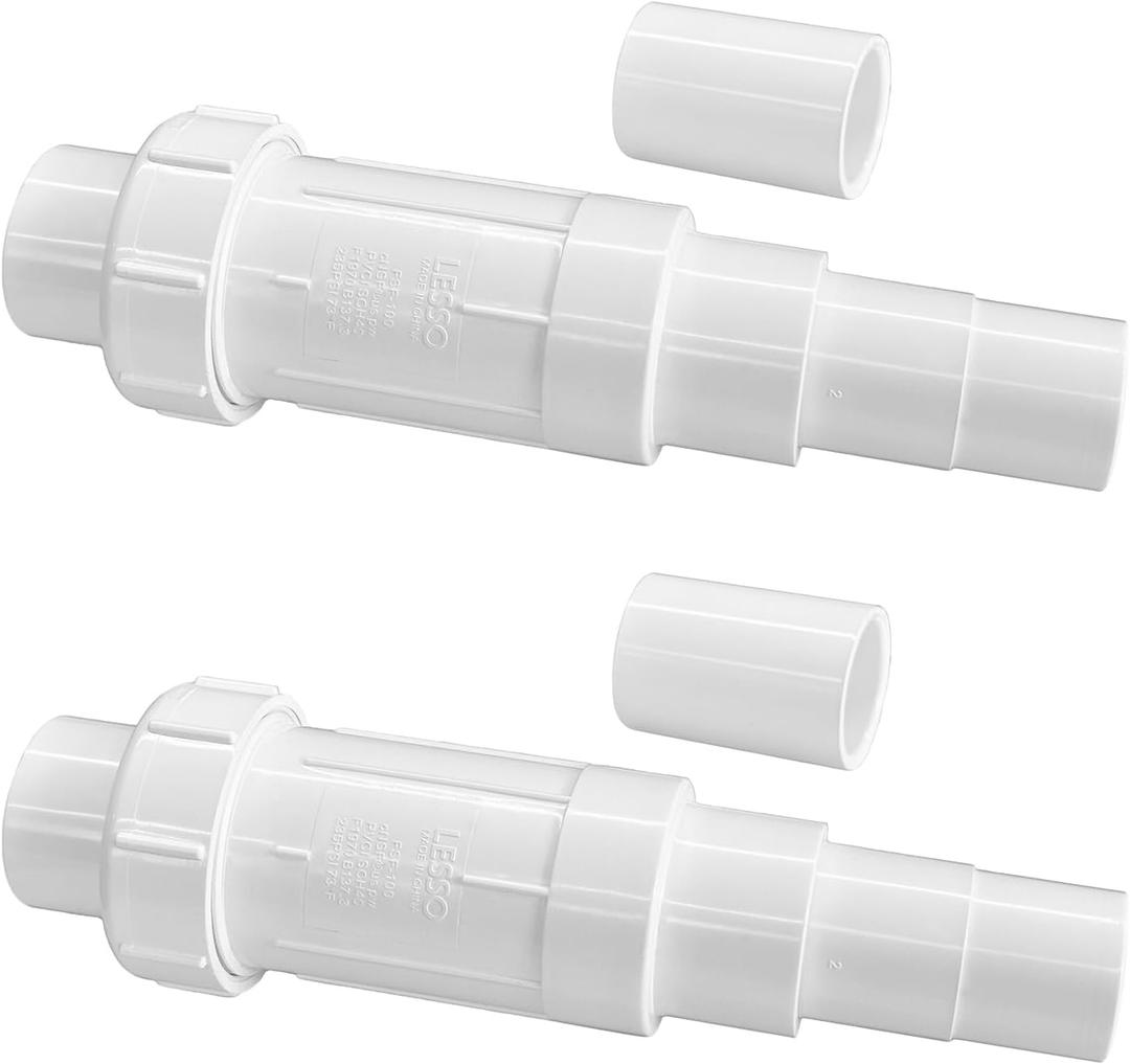 LESSO 1 1/4" PVC Repair Coupling, PVC Pipe Repair 1-1/4 inch Kit for Broken or Cracked In-Ground Pipe Fittings Waterproof Durable, SCH40 White (2 Sets)