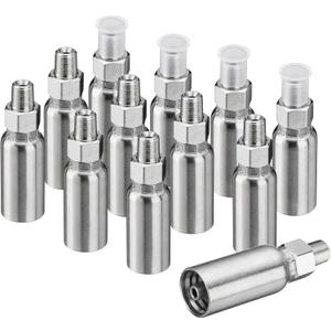 12 Pack 1/8" NPTF Hydraulic Hose Fittings, 1/4" I.D. Hose x 1/8" NPTF Male with Protection Cover Hydraulic Hose End Crimp Fitting Kits