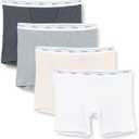 Hanes Women's Originals Boxer Brief Pack, Stretch Cotton MidThigh Panties, Fashion, 4Pack