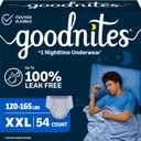 Goodnites Boys' Nighttime Underwear, Size XXL (120-165 lbs), 54 Ct