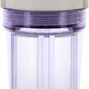 Hydronix HX-HF3-5CLWH12 5 inch Clear Housing with White Rib Cap for RO & Filtration Systems, 1/2 inch Ports, Clear/White