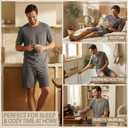 Get Trend Pajama Set for Men Teens, 2 Pc Soft Breathable Pajamas, T Shirt & PJ Shorts with Pockets, Lounge Set, Gifts for Men XXL