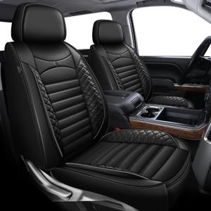 AOMSAZTO Chevy Silverado Seat Covers Custom Fit Silverado GMC Sierra 2007-2025 2026 1500/2500/3500HD Pick-up Easy-Install Waterproof Seat Cushion for Silverado(5 Seats,Black)