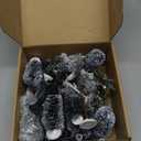 Zonon 55 Pcs Christmas Village Sets Mini Artificial Christmas Tree Sets Snowy Pine Trees Figurine Bare Branch Trees First Frost Trees Xmas Street Lamp Post Miniature Park Bench Seat for Holiday Decor