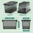 4 Pack 7 Quart Clear Black Storage Bins with Latching Lids, Stackable Plastic Storage Containers for Closet, Pantry & Garage Organization