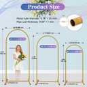 Hemmotop Metal Arch Backdrop Stand Set of 3, 6FT, 5FT, 4FT Party Arch Stands for Wedding, Birthday, Baby Shower, Bridal Shower - Balloon Arched Frame for Garden Decor, Gold Floral Arches, 3 Pieces