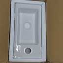 QUXIJA Ceramic Liberty Wall Mount Sink, Rectangle Small Bathroom Sink, Classic Look and Save Space, Right/ Left Hand (Right Hand)