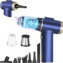 Handheld Car Vacuum Cleaner, 2-in-1 Portable Mini Car Vacuum Cleaner,16000Pa High Power & Air Duster, Handheld Vacuum Cordless with LED Light and Multi-Nozzles for Car,Home,Office(black blue)