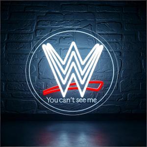 Wrestling Neon Sign for Wall Decor Wrestling Neon Light for Man Cave Dimmable Slogan LED Sign Suitable for Fans Room Pub Birthday Gift for Enthusiasts Size13.3 * 12.9In(P085)