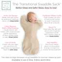 SwaddleDesigns Transitional Swaddle Sack, Arms Up Half-Length Sleeves & Mitten Cuffs, Swaddle for Newborn Transition to Baby Sleep Sack Wearable Blanket, Small, 0-3 Month, 6-14 lb, Heathered Oatmeal