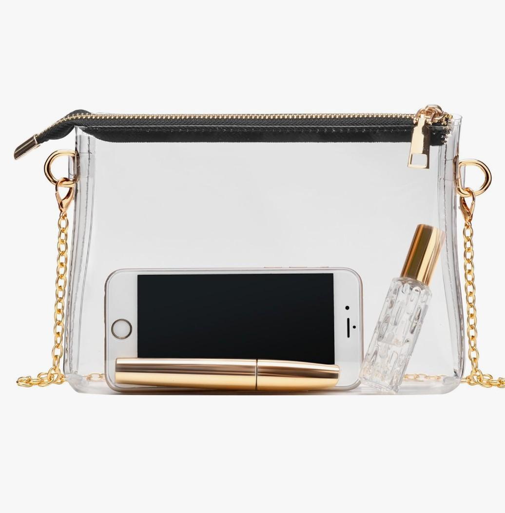 Clear Purse for Women - Stadium Approved Small Crossbody Bag with Zipper, Clear Stadium Bag for Concerts, Sports