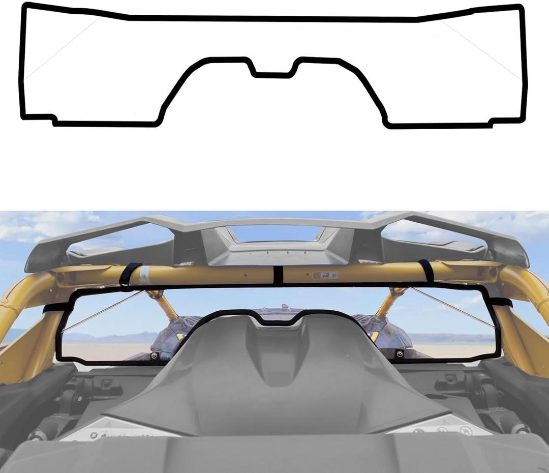 Rear Windshield for 2024 Can-Am Maverick R, Hard Coated Polycarbonate Rear Windshield Windscreen Window for Can Am Maverick R/ R X/ R X RS All Models 2024 2025 Accessories