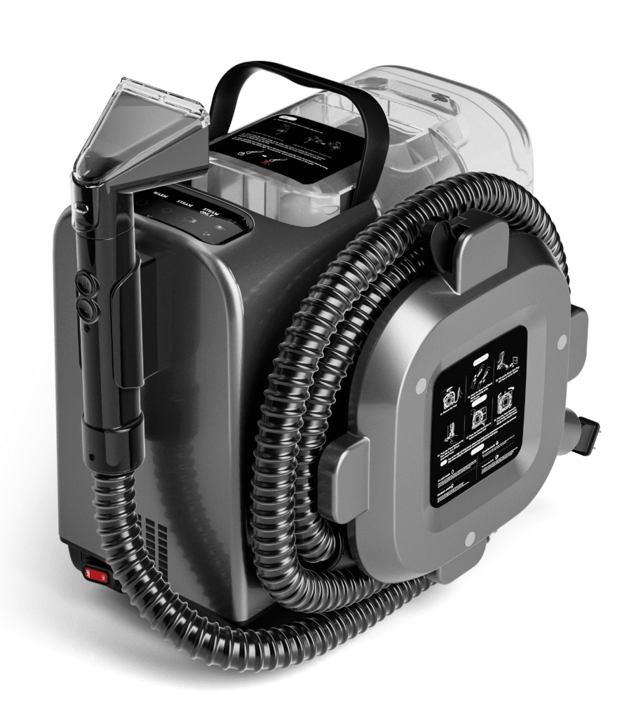 Portable Carpet Cleaner Machine with Steam and Heating Techology,15Kpa Powerful Suction with Versatile Tools for Pets, Couch, Car,Self-Cleaning