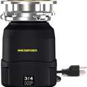 Small Garbage Disposal 3/4 HP for Kitchen sink Quiet with Power Cord, Continuous Feed Food Waste Disposer Stainless Steel Grind 0.75 Horsepower, Easy to install