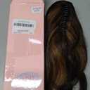 NTYNTY Ponytail Extension – 16” Claw Clip in Ponytail Hair Extensions Natural Soft Synthetic High Pony Tail Hairpieces for Women (Dark Brown with Highlights, 16 inch)
