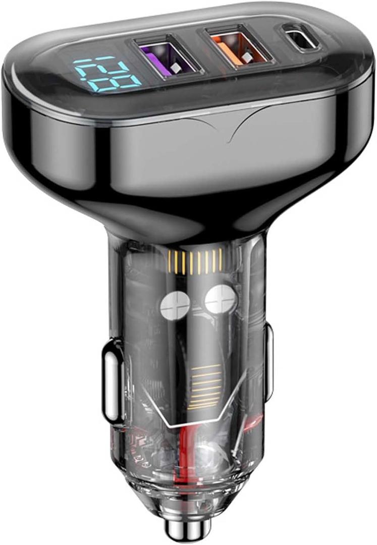 ACECAR 58.5W Car Charger 4-Port USB C & USB-A Car Charger Adapter PD/QC Multi Port Fast Charging Cigarette Lighter Adapter for iPhone 16/15/14 Pro Max, Samsung S24/S23/S22, iPad, Android (AAC)