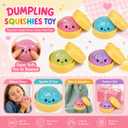 Purple Dumpling Squishies New Mystery Glitter Squishies Dumpling with Box Stress Relief Balls Sensory Toys Desk Squeeze Toys Gift