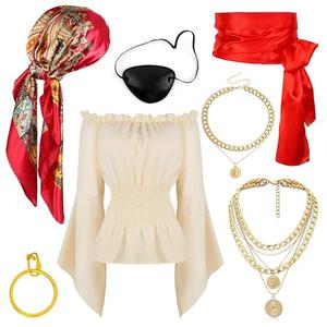 FEYIR Pirate Costume Accessories for Women Dress Pirate Accessoires Outfit for Halloween Cosplay L
