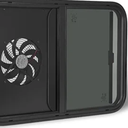 RV Window with Integrated Exhaust Fan, 30" W x 20" H, DOT-Compliant Sliding Replacement for Campers Cargo and Trailers, Complete with Trim Ring