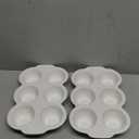 Hiceeden 2 Pack 6Cup Ceramic Muffin Pan, Nonstick Cupcake Baking Pans with Handle, Ceramic Muffin Tin with Embossed Pattern for Muffin, Cupcake, White