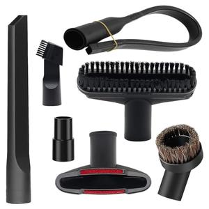 7 Pcs Universal Vacuum Cleaners Accessories 1 1/4 inch & 1 3/8 inch Vacuum Attachments Kit with Wet Dry Plastic Vacuum Hose Adapter Flexible Crevice Tool for Shop Vac Accessories