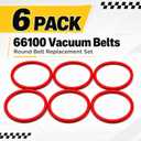66100 RD Round Vacuum Belt, Aftermarket Replacement Belt Replaces 30563A 30563B, for Select Upright Vacuum Models, 6 Pack