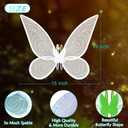 Quescu 2Pcs Fairy Wings for Adults,Butterfly Wings for Girls Women,Halloween Costume Sparkle Angel Wings Dress Up Party Favor (White+White) 