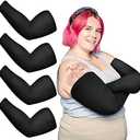Chuarry 3 Pairs Plus Size Arm Sleeves for Women Men UV Sun Protection Cooling Ice Silk Arm Wraps for Flabby Arms