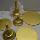 Haploon 3 Pcs Metal Gold Cake Stands Set, 8/10/12 Inch Cake Display Pedestal, Metal Round Cake Holder for Dessert Cupcake, Pillar Style Dessert Stand for Wedding Celebration Party Birthday