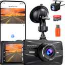Dash Cam Front and Rear with 64GB SD Card, 4K Dash Camera for Cars with APP, 5G Wi-Fi Car Camera, Built-in G-Sensor, 170 Wide Angle, Night Vision, 24H Parking Mode, Loop Recording, 3" IPS Screen