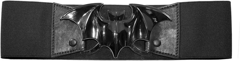 kreepsville 666 Elastic Waist Belt Bat Split Buckle Fastening (Black, XXL)