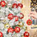 40PCS 2.36" Christmas Balls Ornaments, Plastic Christmas Tree Ornaments, Holiday Baubles, Hanging Decorations for Xmas Trees Holiday Party, Gold Red Baubles