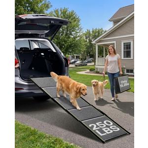 15.2LBS Dog Ramp for Large Dogs, 71" & 20" Wide Telescoping Dog Car Ramp
