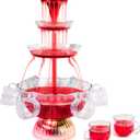Nostalgia LPF230 3-Tier Lighted Party Fountain, Holds 1.5 Gallons, LED Lighted Base, Includes 8 Reusable Cups