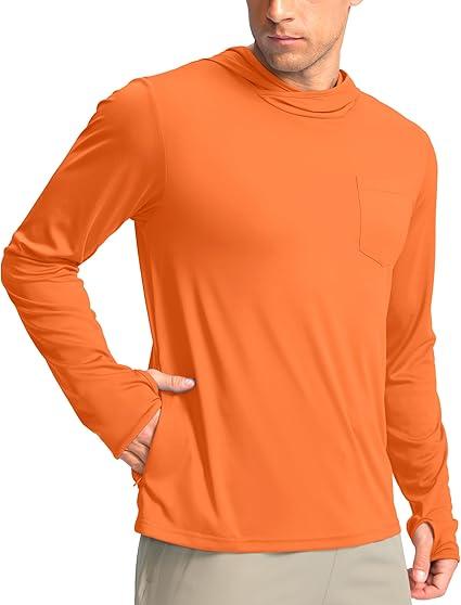 Men’s Sun Protection Shirts UPF 50+ Rash Guard for Men Long Sleeve Lightweight SPF UV Hoodie Swimming Hiking XXL