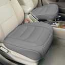 Car Seat Cover for Luxury & Comfort - PU Leather, Anti-Slip, Full Wrap Protection with Storage Pocket for Bottom Cushion - Universal Fit for 95% of Vehicles (Gray,2 Piece)