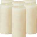 Simply Soson 3x6 inch Ivory Pillar Candles Set of 6, Rustic Texture, Unscented Ivory Candles, Dripless Candles, 3 inch Pillar Candles Ideal as Wedding, Parties, Spas, Dinner, Home Decoration, Church