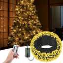 Battery Christmas Lights with Remote, 66ft 200LED Fairy Lights Battery Operated with Timer 8 Modes Waterproof for Outdoor Party Holiday Xmas Christmas Trees Decoration (Warm White)