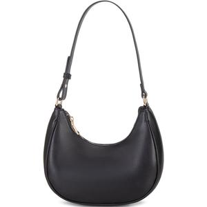Crescent Shoulder Bags for Women Cute Hobo Tote Handbag Under the Arm Purses Mini Clutch Purse with Zipper Closure (Black)