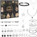 Jewelry Advent Calendar 2025 for Women - 24 Days Advent Calendar 2025 Adult Women,Christmas Surprise Gifts Set with Earrings, Necklace, Bracelet and Ring,DIY Holiday Gifts for Adult Women-33pcs