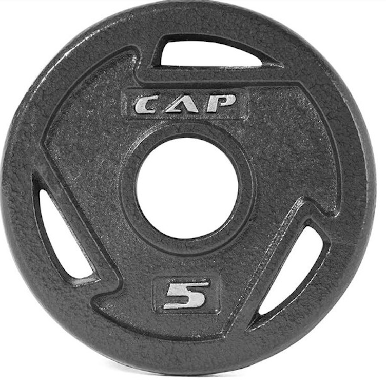 CAP Barbell 2-Inch Olympic Grip Weight Plate | Multiple 5 lb, Set of 1 Black