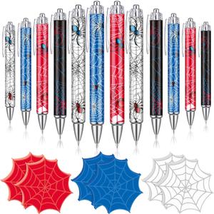 Sayglossy 24 Pcs Spider Party Favors Set 12 Ballpoint Pens 12 Sticky Notes Birthday Party Decorations Supplies Classroom Rewards Gifts Friends Students Teacher Spider Goodie Bag Stuffers