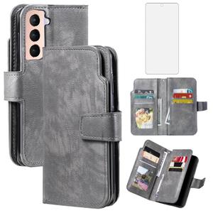 Asuwish Phone Case for Samsung Galaxy S21 5G 6.2 inch Wallet Cover with Tempered Glass Screen Protector Flip Credit Card Holder Slot Stand Purse Folio Pocket Mobile Cell S 21 21S G5 Women Men Brown