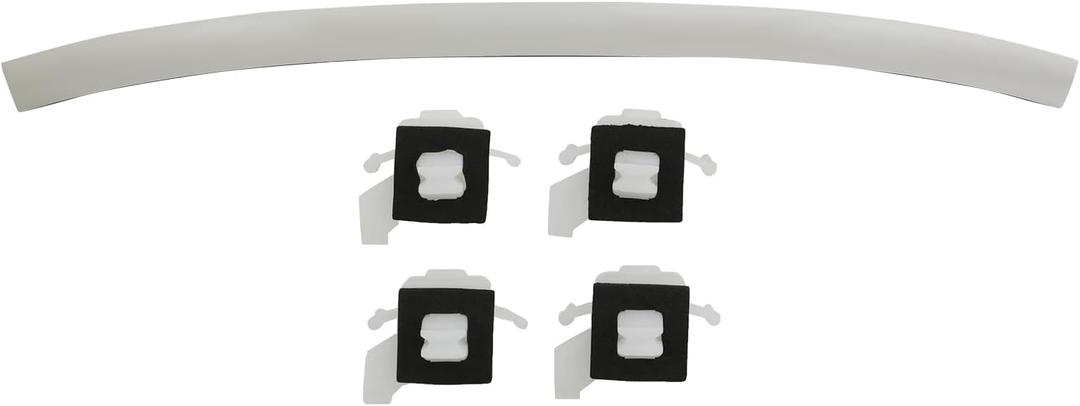 DICMIC Front Upper Top Windshield Molding with Side Clip Compatible with 2007-2014 Toyota FJ Cruiser Replace# 75503-35010, 75503-35060-A0, White